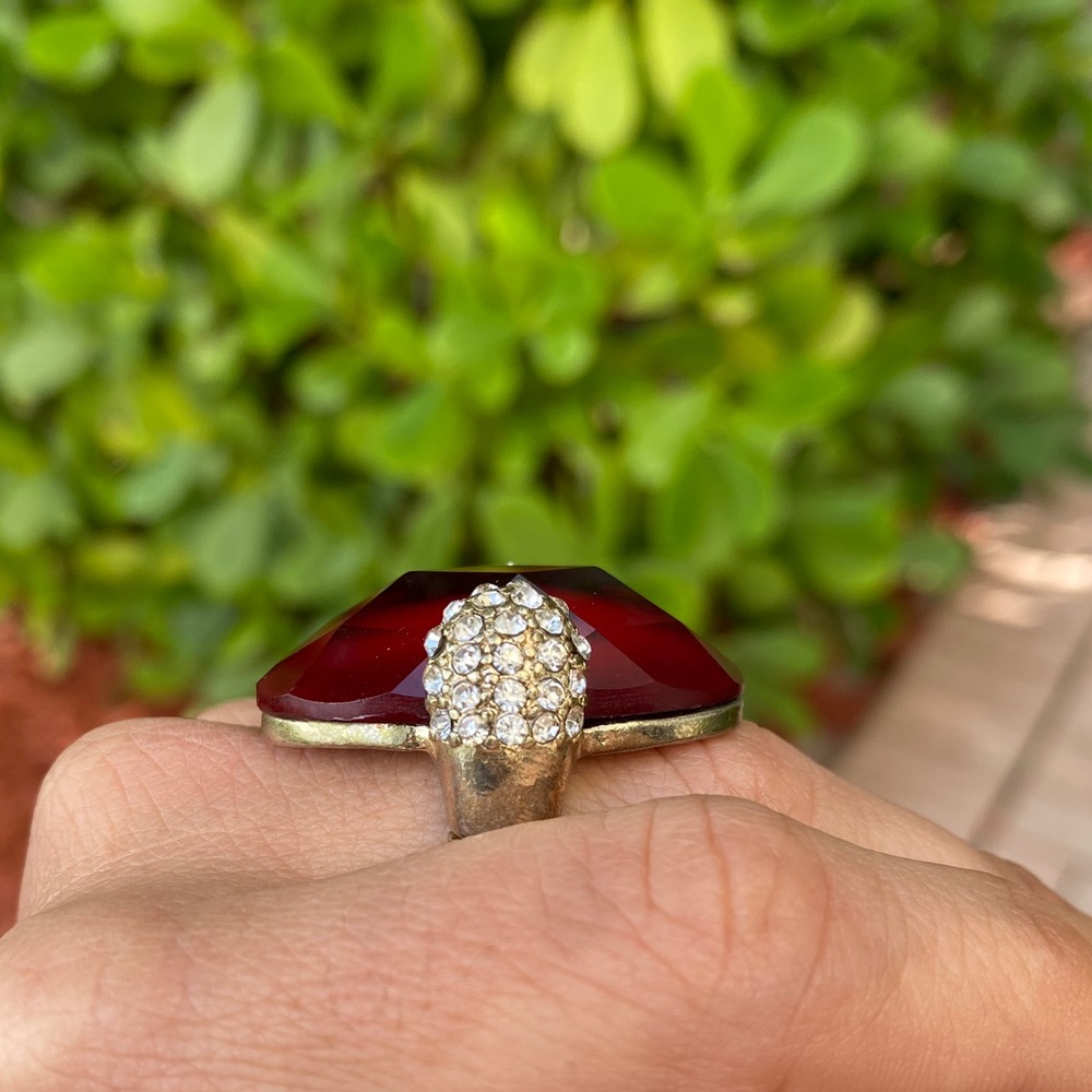 Elastic Ruby Gemstone Ring - image 2